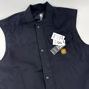 Etnies Santa Cruz Mens SC Flame Vest Black Canvas Quilted Skate Large 4137000984